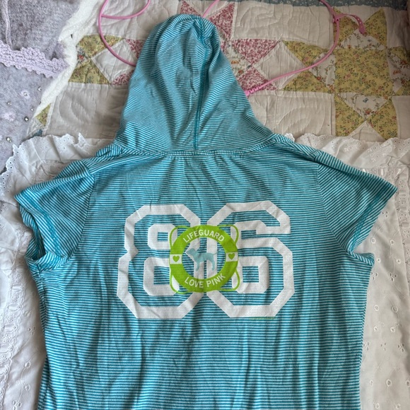 Y2K Victoria’s Secret PINK Striped Hood Lifeguard Top - Picture 5 of 9